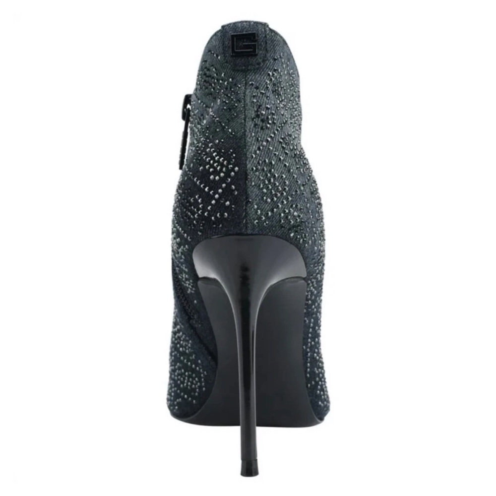 NWT GUESS Fazzie Black Rhinestone Embellished Pointed Toe Stiletto Booties, 7 - Picture 3 of 4